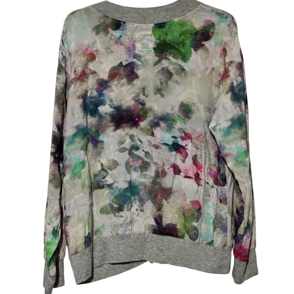 Aldo Martins Cap Juluca Floral Watercolor Zip Up Jacket semi sheer Sz 12 Spain - Picture 10 of 10